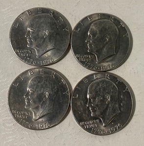 lot 83 image: 1776-1976 Eisenhower Dollar Coins Lot of 4