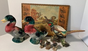 lot 84 image: Royal Copley Duck Mallard Planters and Duck S&P shakers Pheasant Planter