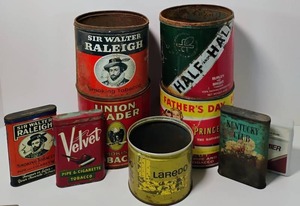lot 128 image: Vintage Tobacco Tins