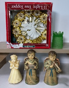 lot 189 image: Vintage Christmas Angel Lot Tree Topper Japan Musician Angels