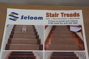 15-Pack Non-Slip Stair Treds Carpet Tiles 9x36 -Beige