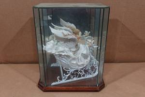 Christmas Angel Figurine in Glass Case