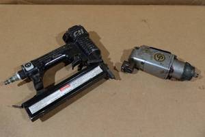 Air Nailer with Central Pneumatic 38 Drive Air Butterfly Impact