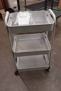 3-Tier Metal Rolling Cart