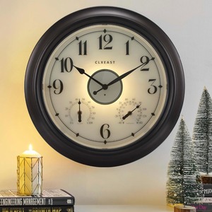 Luminous Wall Clock with Temperature and Humidity