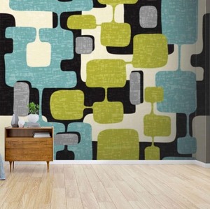 Seamless Abstract Mid Century Modern Pattern Canvas Wall Decal
