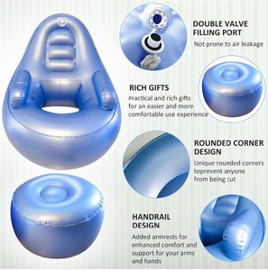 Inflatable Chair with Footrest - Black