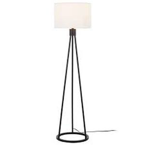 Hampton Bay Higgins 56.25 in. Black Tripod Floor Lamp with Round Base  Customer Returns See Pictures