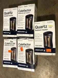 Lot of living zone 1500-Watt Black Electric Tower Quartz Infrared Space Heater with Thermostat  Customer Returns See Pictures