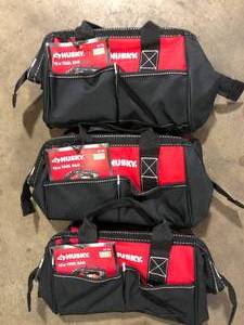 Lot of Husky 12 in 4 Pocket Zippered Tool Bag Customer Returns See Pictures