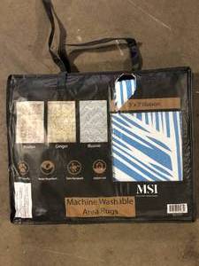 MSI Machine Washable Area Rug  Customer Returns See Pictures