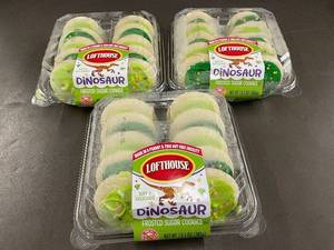 Lofthouse Dinosaur Frosted Sugar Cookies - 3 Packs of 13.5 oz