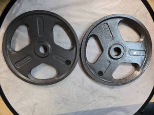 lot 2 image: Lot of a Pair of 45LB Weider 2-Inch Metal Plates (Used, Like New)