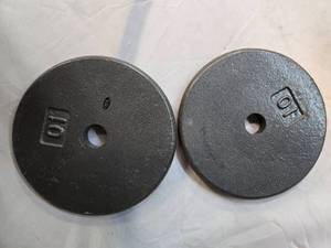 lot 18 image: Lot of a Pair of One Inch 10LB Weight Plates ( USED)