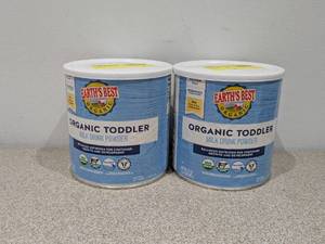 lot 53 image: (2) BRAND NEW 21OZ. EARTHS BEST ORGANIC TODDLER MILK DRINK POWDER