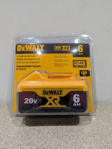 lot 91 image: BRAND NEW DEWALT 20V 6AH LITHIUM ION BATTERY