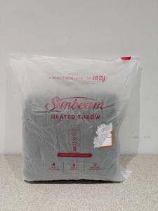 lot 110 image: BRAND NEW SUNBEAM HEATED THROW BLANKET
