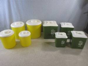 (EW3) 2 Vintage Canister Sets Plast...