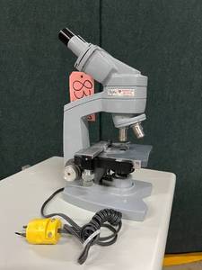 American Optical&nbspModel Fifty&nbspSpencer Professional Power Light Up Binocular Microscope Includes 3 Objectives - Good Working Condition