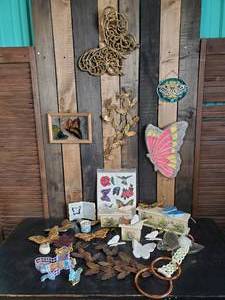 lot 15 image: Georgeous Lot of Butterfly Items From Mid Modern Wall Dcor to Notepads