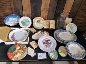 lot 46 image: Dishes Plates Baking Ware and More Snowmen Serenade II Dishes Queshe Dish and others