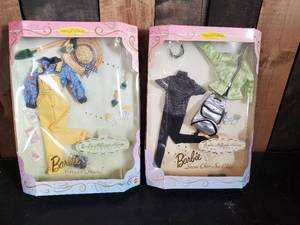 lot 55 image: Vintage Still in Packages Barbie Clothes   Green Thumb and Snow Chic-So chic