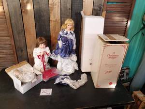 lot 63 image: Vintage Dolls Christmas Prayer Porcelain Doll, Royalton Collection Emily and More