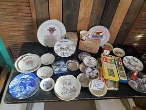 lot 53 image: Misc lot of vintage Plates and More Trinity Lutheren Church, Centenial Plate, US Military Acadamy and others