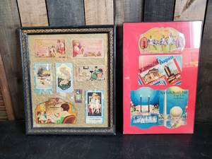 lot 87 image: Lot of Framed Vintage Rare Sewing Kits Super Cool Display Memories