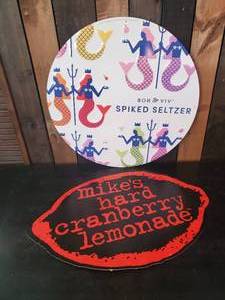 lot 119 image: 2 Large Beverage Signs spiked Seltzer and Mikes Hard cranberry Lemonade