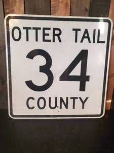 lot 136 image: 24 x 24 Retired Otter Tail 34 Co. Road sign