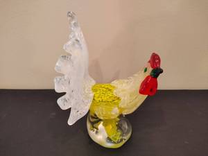 lot 77 image: Hand Blown Glass Rooster