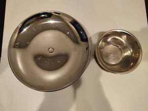 lot 82 image: Vintage Stainless Pedestal Cake Plate and Serving Dish