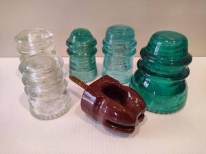lot 90 image: Glass Electric Insulators