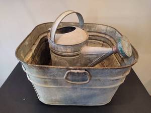 lot 84 image: Galvanized Bucket & Watering Can