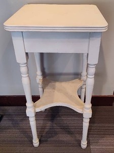 lot 40 image: White Wood Side Table