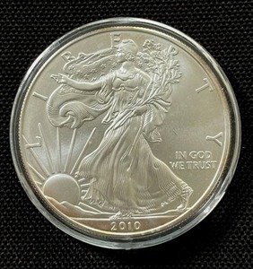 lot 12 image: 2010 Silver Eagle Dollar - Mint State - Sealed