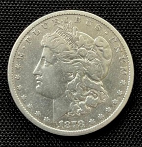 lot 13 image: 1878-CC Morgan Silver Dollar - EF