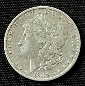 lot 25 image: 1884-P Morgan Silver Dollar EF