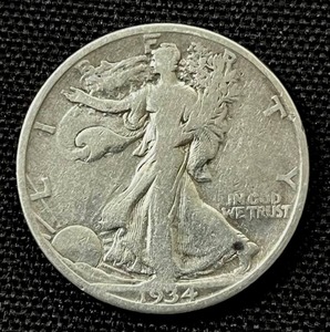 lot 37 image: 1934-P Walking Liberty Half Dollar (90%) VG