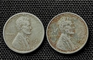 lot 45 image: Two 1943 Steel Pennies 1943-D (VFF) and 1943-S (EF)