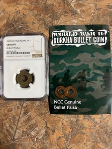 WW II Gurkha Bullet Coin, Genuine