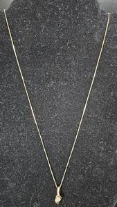lot 1 image: 14K Gold 18 Necklace with 13 Ct Diamond Pendant