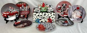 lot 111 image: Dalmatians Collection of Hamilton Plates, Disney 3D Collectible Plate, Dalmatians Music Box, Cake Decorations and more