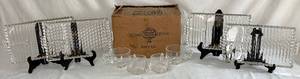 lot 120 image: Hazel Atlas Ball and Rib Entertaining Snack, Sip and Smoke Sets