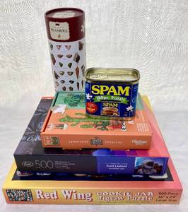 lot 88 image: Puzzle Collection featuring Red Wing Cookie Jars, Spam and More