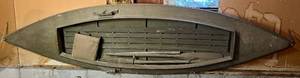 Vintage Wooden Duck Hunting Layout Boat with Seat and Oars