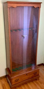 Glass Door 6 Gun Cabinet with Lower Drawer and Keys