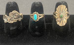 3 Sterling Silver Rings