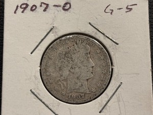 lot 10 image: 1907-O Barber Quarter